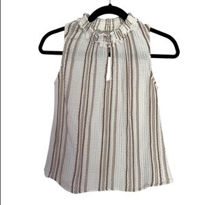 Evereve Striped Smocked Sleeveless Blouse